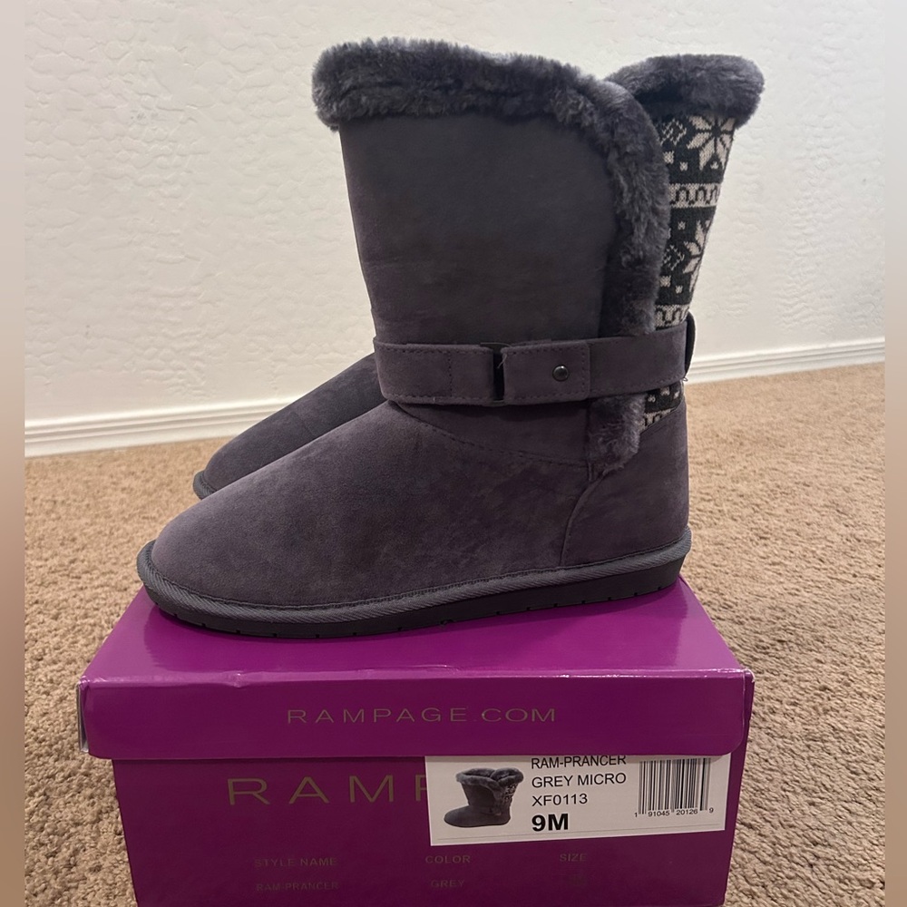 New in box! Rampage Women's Charcoal Winter Boots.
